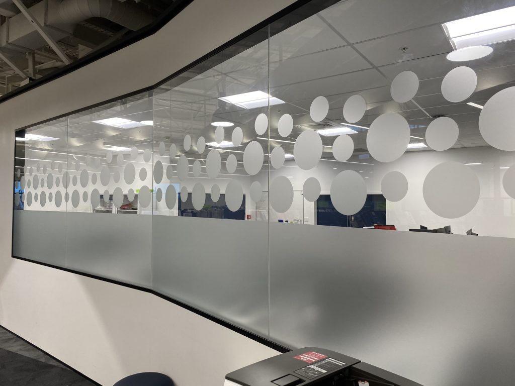 Window decals on glass