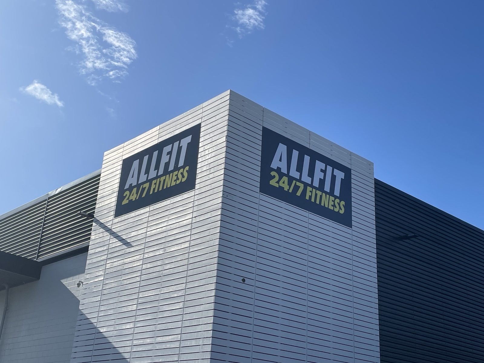 Allfit 24/7 Fitness building corner signs