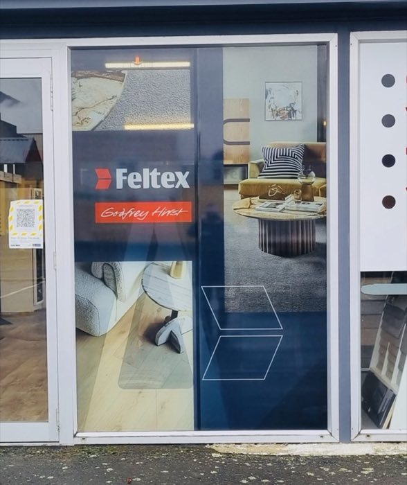 Feltex retail window graphics