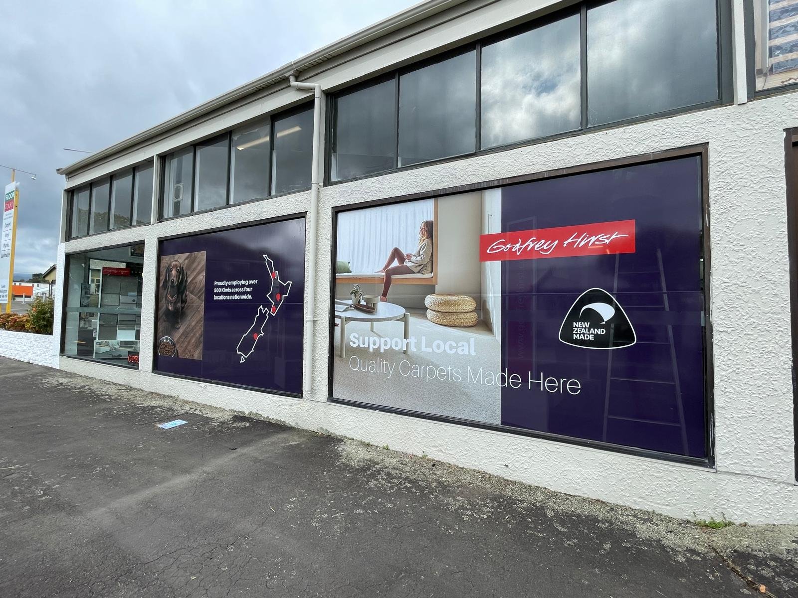 Godfrey Hirst showroom window graphics